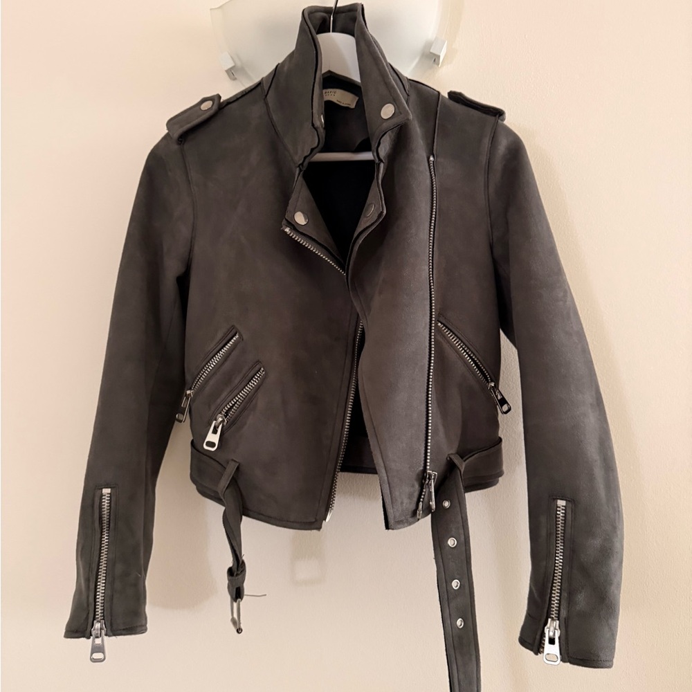 Zara faux suede biker jacket